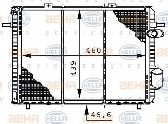 HELLA 8MK376706401 Радиатор, охлаждение двигателя