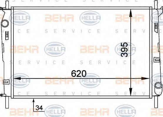 HELLA 8MK376706631 Радиатор, охлаждение двигателя