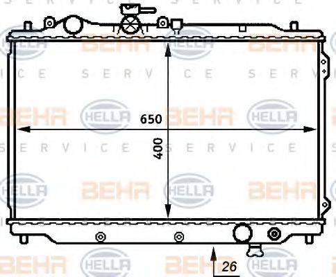 HELLA 8MK376706711 Радиатор, охлаждение двигателя