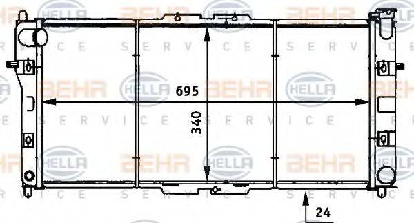 HELLA 8MK376706721 Радиатор, охлаждение двигателя