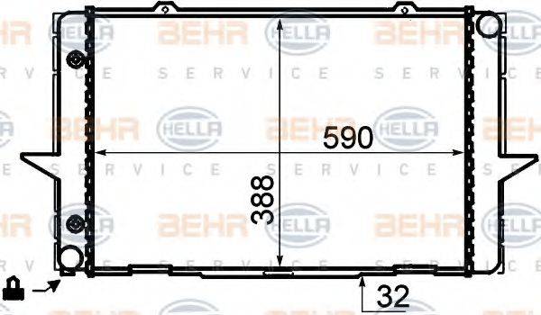 HELLA 8MK376706741 Радиатор, охлаждение двигателя