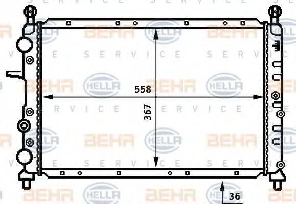 HELLA 8MK376707001 Радиатор, охлаждение двигателя