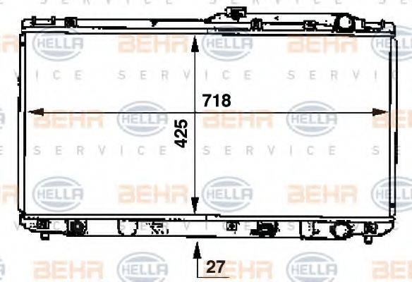 HELLA 8MK376707401 Радиатор, охлаждение двигателя