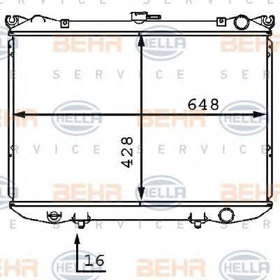 HELLA 8MK376707561 Радиатор, охлаждение двигателя