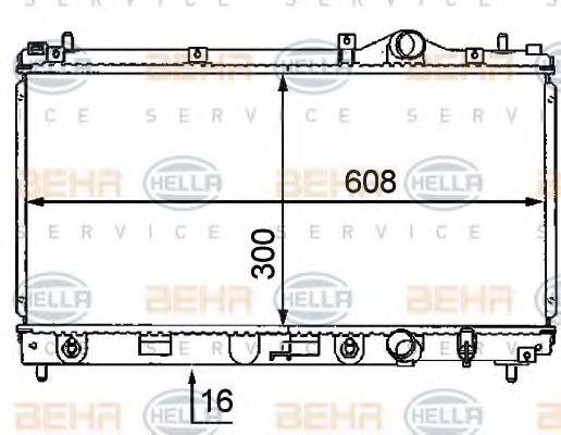 HELLA 8MK376707621 Радиатор, охлаждение двигателя