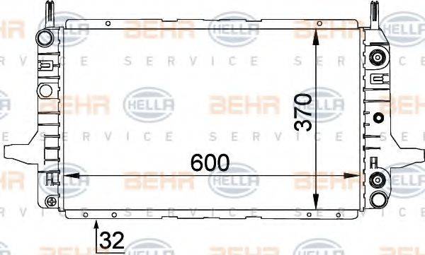 HELLA 8MK376707681 Радиатор, охлаждение двигателя