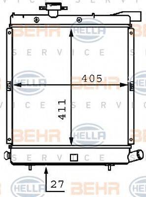 HELLA 8MK376707721 Радиатор, охлаждение двигателя