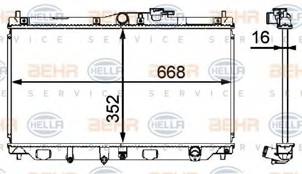 HELLA 8MK376708131 Радиатор, охлаждение двигателя