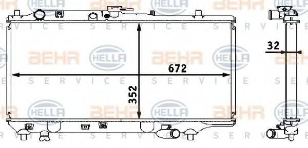 HELLA 8MK376708291 Радиатор, охлаждение двигателя