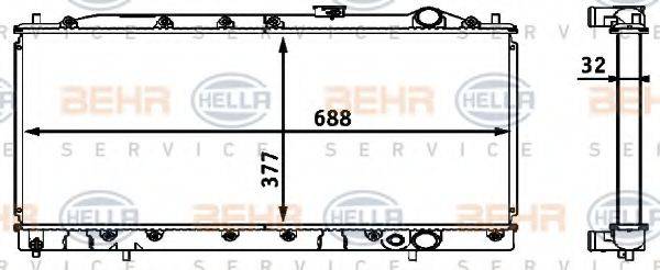 HELLA 8MK376708331 Радиатор, охлаждение двигателя