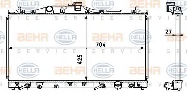 HELLA 8MK376708371 Радиатор, охлаждение двигателя