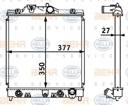 HELLA 8MK376708381 Радиатор, охлаждение двигателя