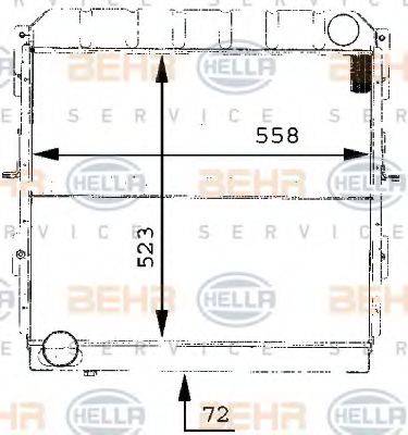 HELLA 8MK376709231 Радиатор, охлаждение двигателя