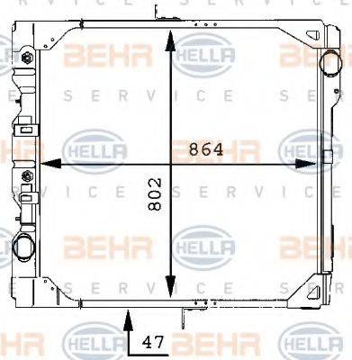 HELLA 8MK376709331 Радиатор, охлаждение двигателя