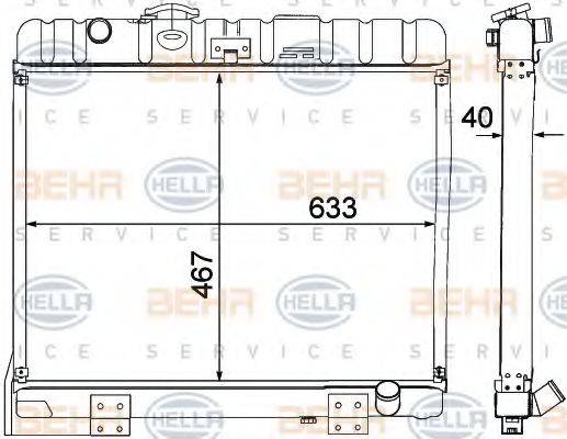 HELLA 8MK376709361 Радиатор, охлаждение двигателя