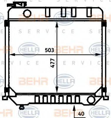 HELLA 8MK376709391 Радиатор, охлаждение двигателя