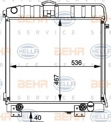 HELLA 8MK376709481 Радиатор, охлаждение двигателя