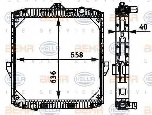 HELLA 8MK376709531 Радиатор, охлаждение двигателя