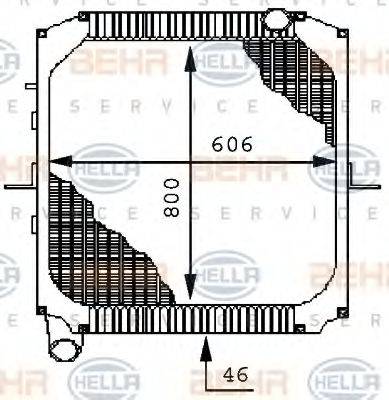 HELLA 8MK376709651 Радиатор, охлаждение двигателя