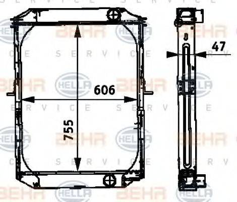 HELLA 8MK376709661 Радиатор, охлаждение двигателя