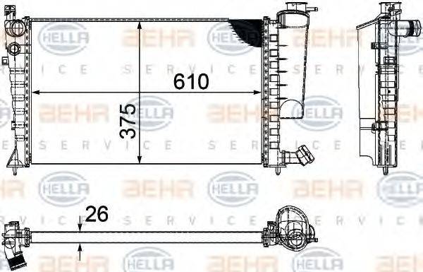 HELLA 8MK376710261 Радиатор, охлаждение двигателя
