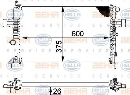 HELLA 8MK376710311 Радиатор, охлаждение двигателя