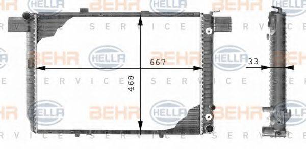 HELLA 8MK376710341 Радиатор, охлаждение двигателя