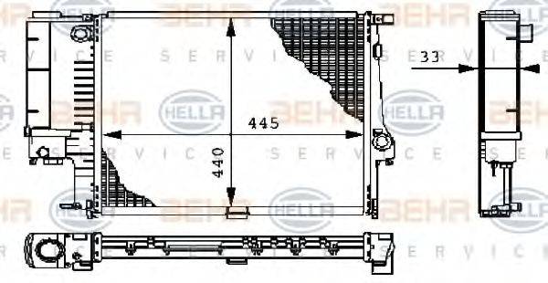 HELLA 8MK376711081 Радиатор, охлаждение двигателя