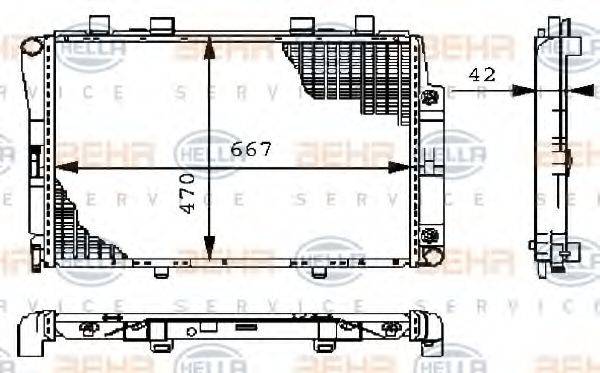 HELLA 8MK376711161 Радиатор, охлаждение двигателя