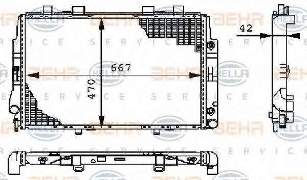 HELLA 8MK376711171 Радиатор, охлаждение двигателя