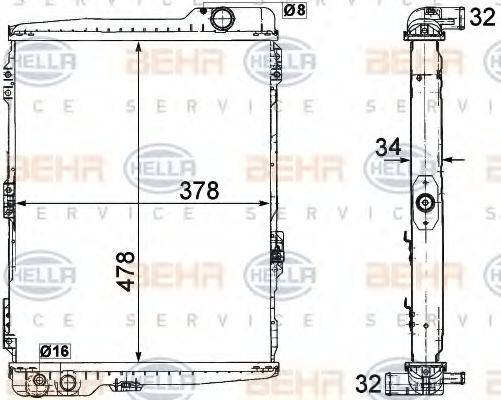 HELLA 8MK376711274 Радиатор, охлаждение двигателя