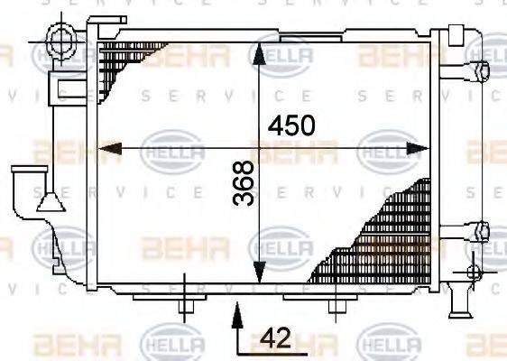HELLA 8MK376711361 Радиатор, охлаждение двигателя