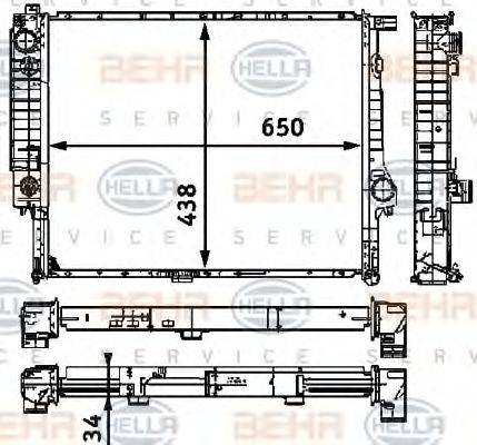 HELLA 8MK376711501 Радиатор, охлаждение двигателя