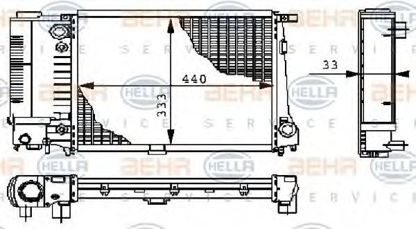 HELLA 8MK376711591 Радиатор, охлаждение двигателя
