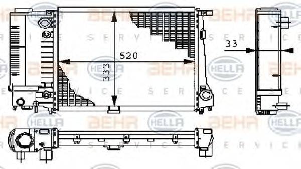 HELLA 8MK376711671 Радиатор, охлаждение двигателя