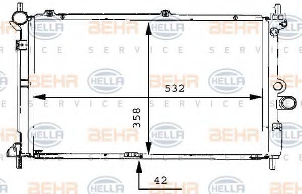 HELLA 8MK376711761 Радиатор, охлаждение двигателя