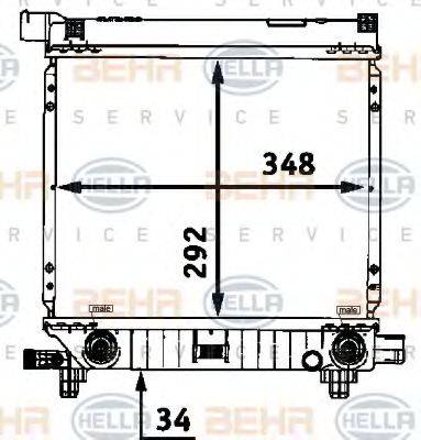 HELLA 8MK376712164 Радиатор, охлаждение двигателя