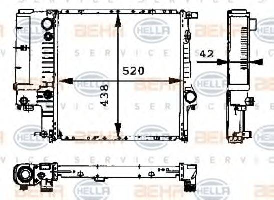 HELLA 8MK376712221 Радиатор, охлаждение двигателя