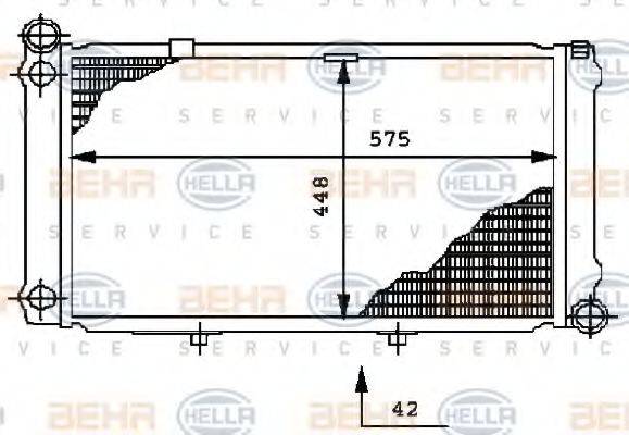HELLA 8MK376712311 Радиатор, охлаждение двигателя