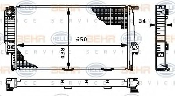 HELLA 8MK376712371 Радиатор, охлаждение двигателя