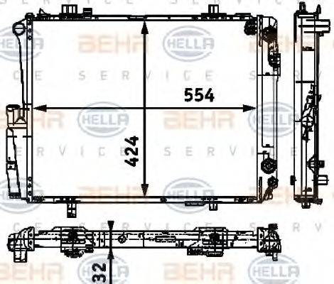 HELLA 8MK376712531 Радиатор, охлаждение двигателя
