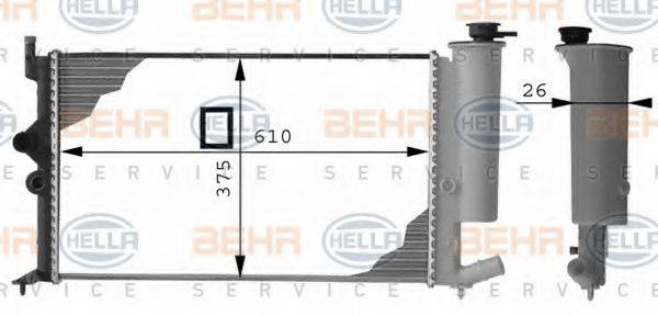 HELLA 8MK376712541 Радиатор, охлаждение двигателя