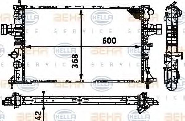 HELLA 8MK376713001 Радиатор, охлаждение двигателя