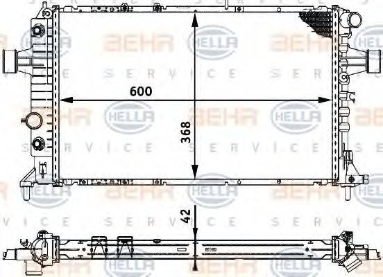 HELLA 8MK376713011 Радиатор, охлаждение двигателя