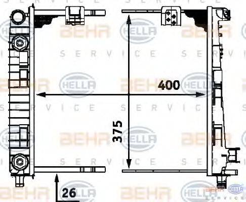 HELLA 8MK376713064 Радиатор, охлаждение двигателя