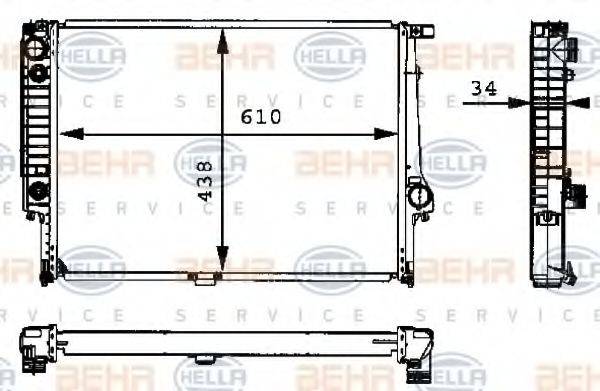 HELLA 8MK376713071 Радиатор, охлаждение двигателя