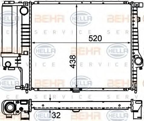 HELLA 8MK376713081 Радиатор, охлаждение двигателя