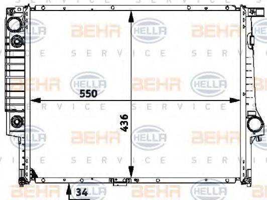 HELLA 8MK376713091 Радиатор, охлаждение двигателя