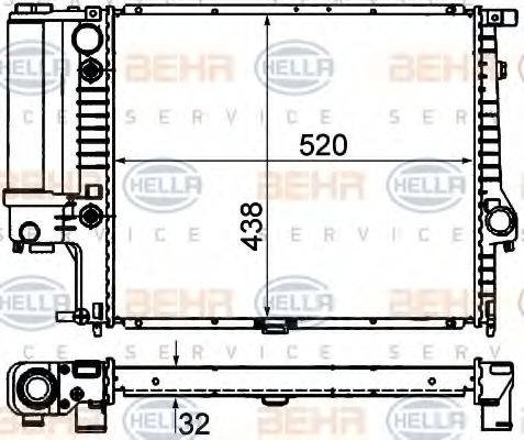 HELLA 8MK376713101 Радиатор, охлаждение двигателя