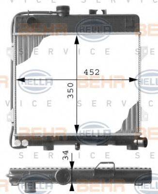 HELLA 8MK376713261 Радиатор, охлаждение двигателя